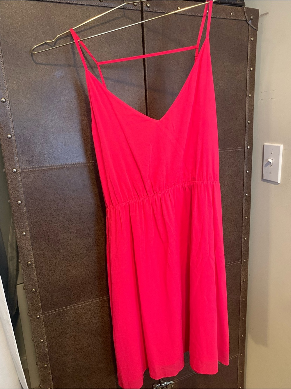 Alice + Olivia Hot Pink SILK Spaghetti Strap Midi Dress